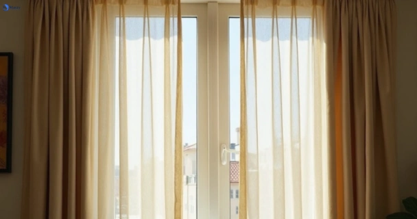 Dusty and dull curtains in nunawading-vic before steam cleaning